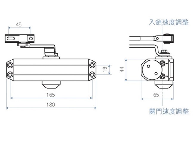 加安牌 HO771 外停檔 垂直安裝 自動關門器/自動門弓器/大門緩衝器