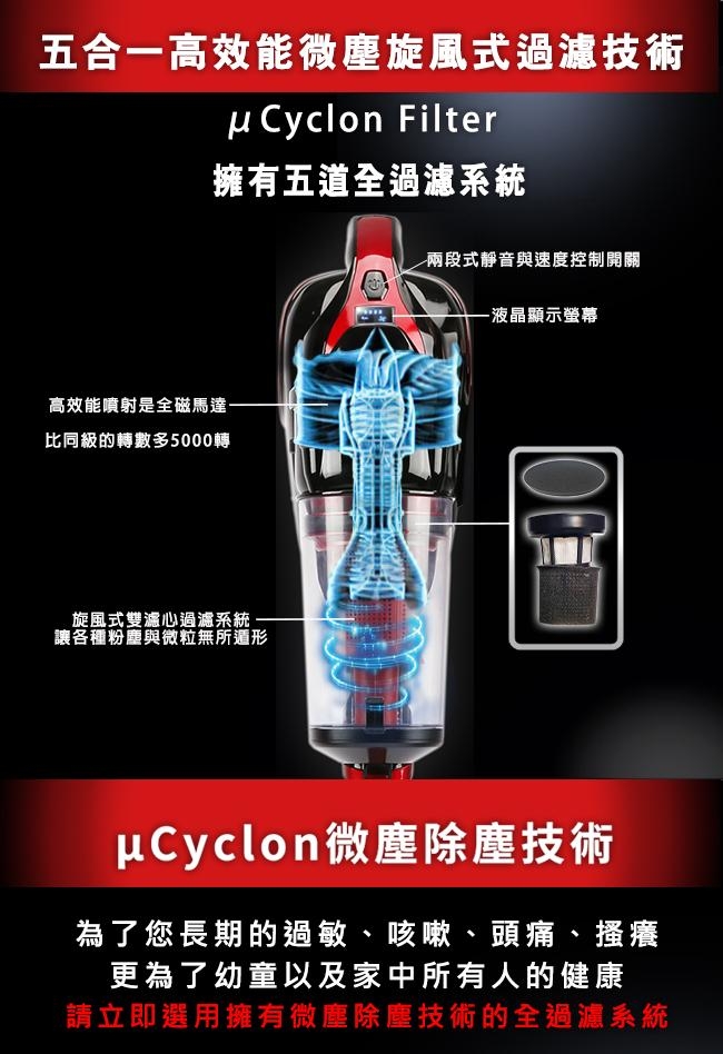 Deukonig 德京雷霆智慧型全功能噴射式除蹣吸塵器(雙電池除蹣組)