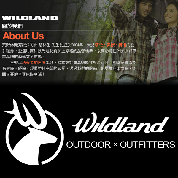 Wildland男彈性針織雙色保暖上衣深藍