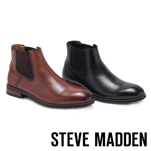 STEVE MADDEN-LESTON真皮紳士雀爾喜靴-黑色