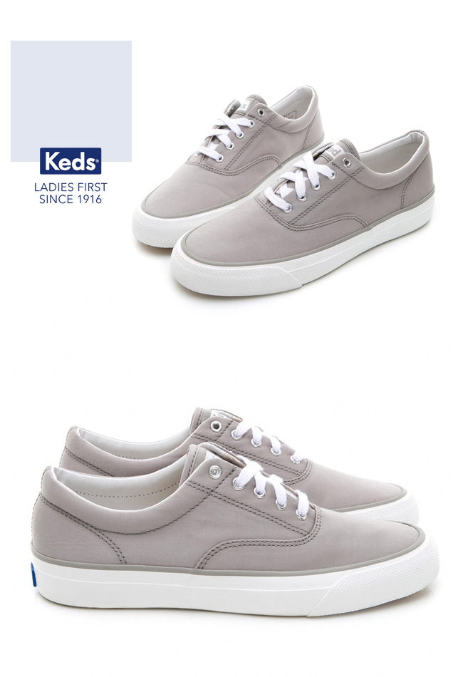 Keds ANCHOR 霧感復刻綁帶休閒鞋-淺灰