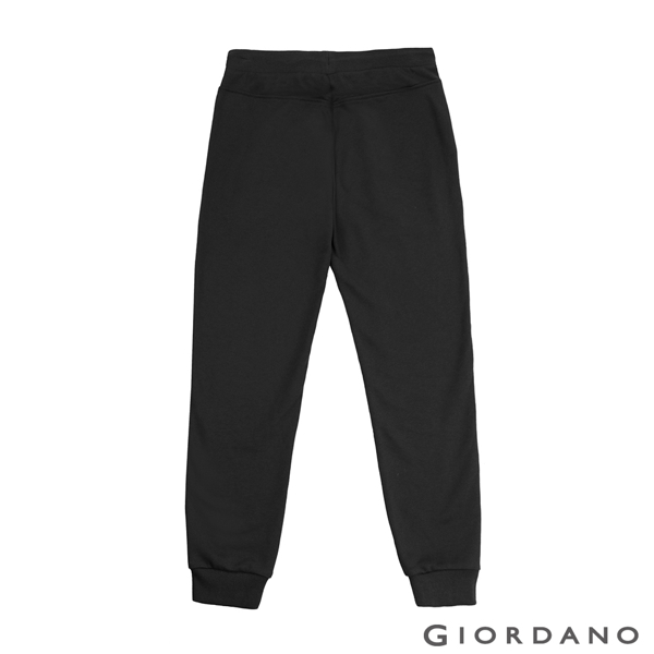 GIORDANO 女裝側邊撞色設計運動束口褲-09 標誌黑