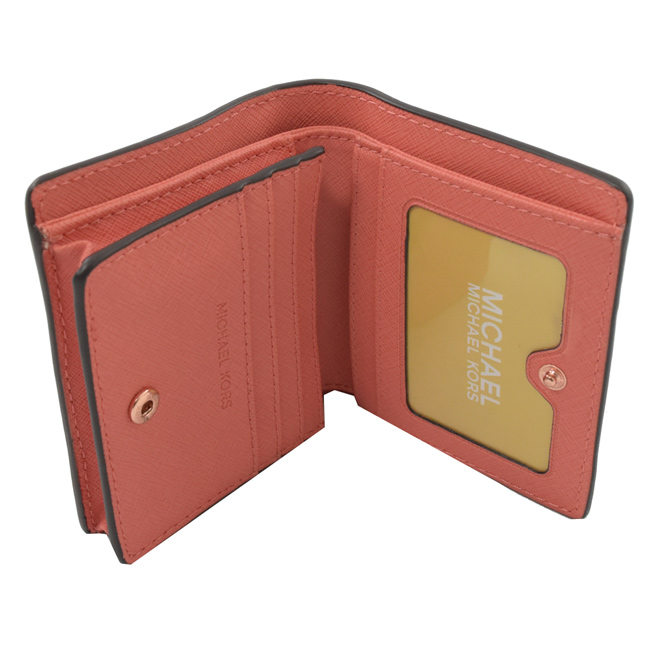 MICHAEL KORS MONTGOMERY大金屬MK字釦式零錢短夾(柚色)