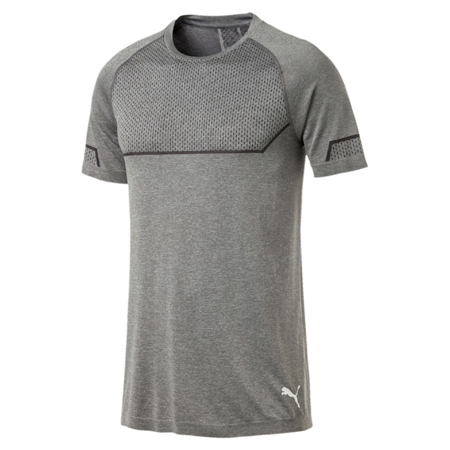 PUMA-男性訓練系列ENERGY無接縫短袖T恤-棕炭灰(麻花)-歐規