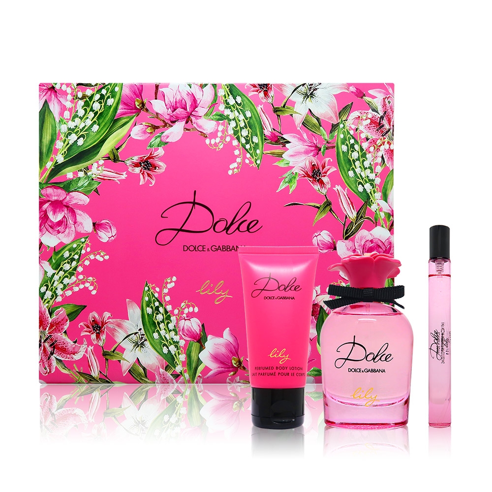 DOLCE & GABBANA Dolce Lily 幸福花園禮盒組(75ml+10ml淡香精,50ml身體