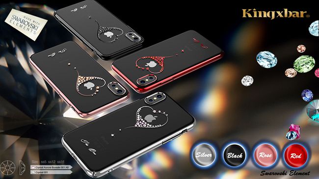 Kingxbar iPhone X 施華洛世奇彩鑽保護殼-星空之願銀