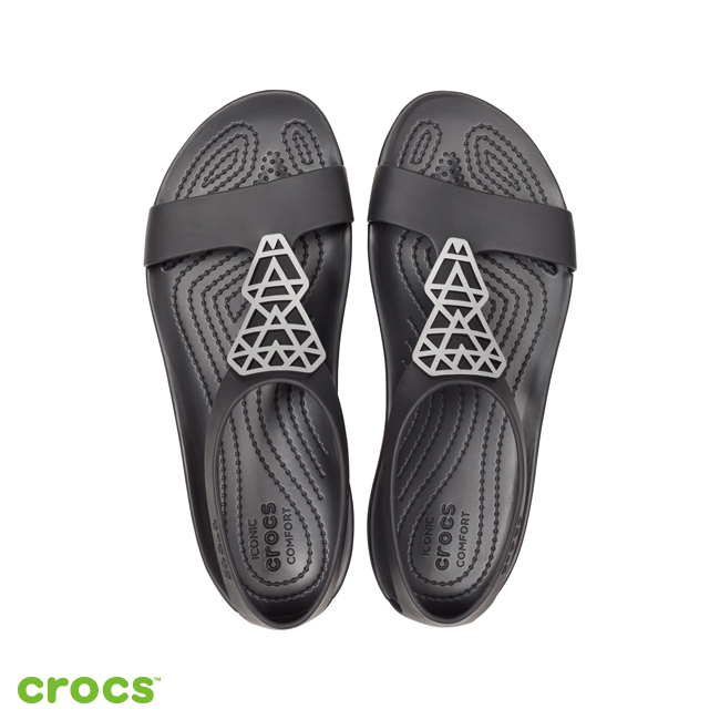 Crocs 卡駱馳 (女鞋) 瑟琳娜女士造型涼鞋 205601-01V