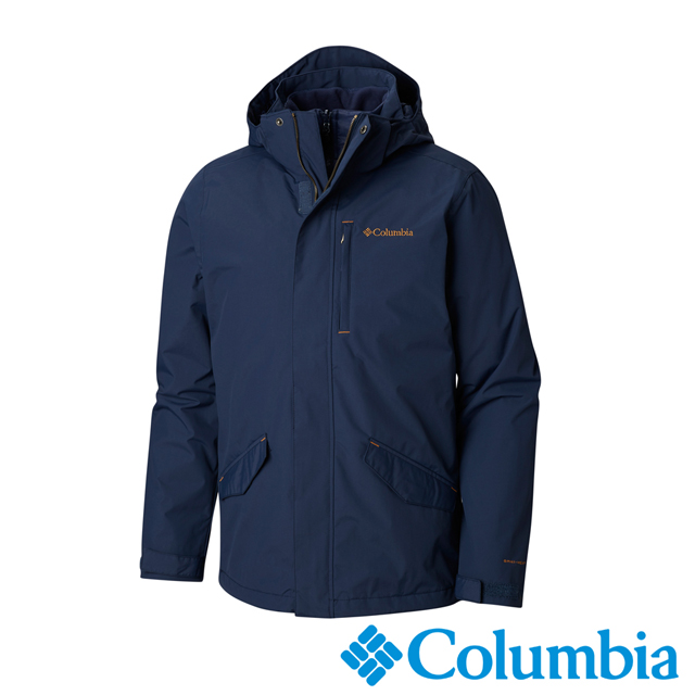 Columbia哥倫比亞 男款-Omni-HEAT 保暖防水兩件式外套-藍