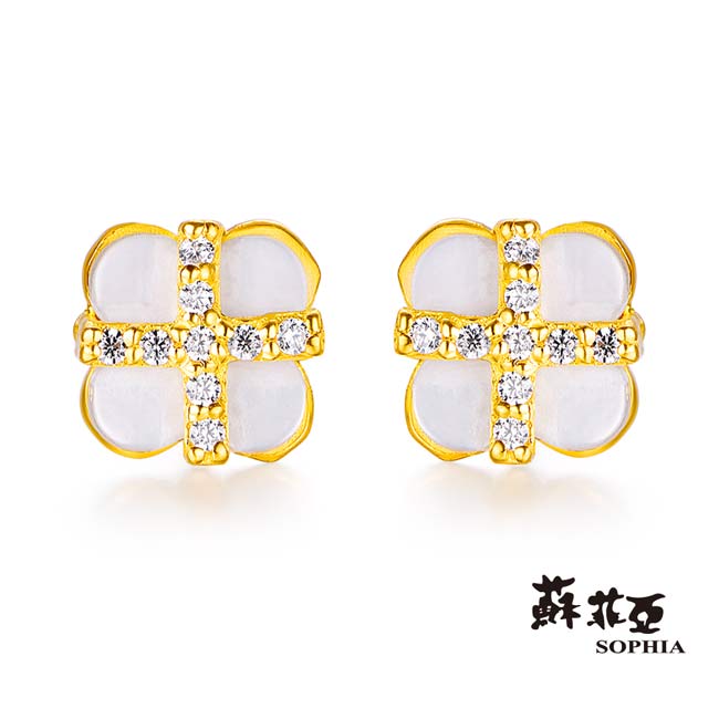 蘇菲亞SOPHIA - GoldShine系列冰雪黃金耳環