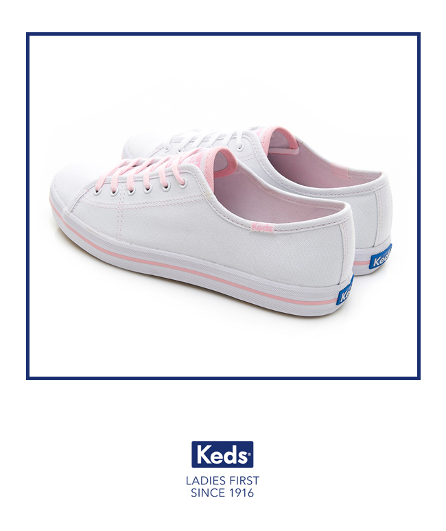 Keds KICKSTART 夢幻帆布綁帶休閒鞋-粉紅限定款