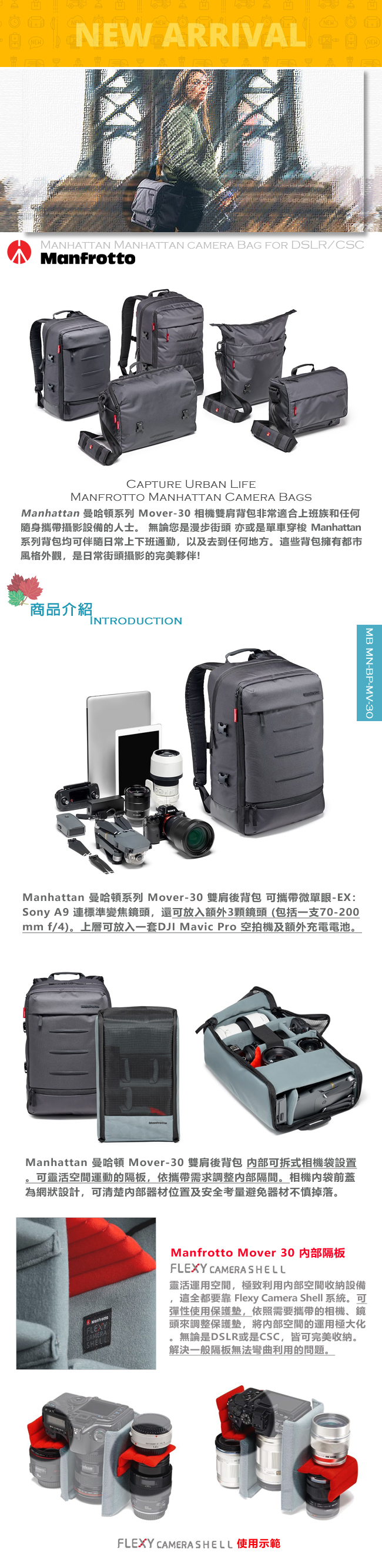 Manfrotto 曼哈頓時尚攝影後背包 Manhattan Backpack 30