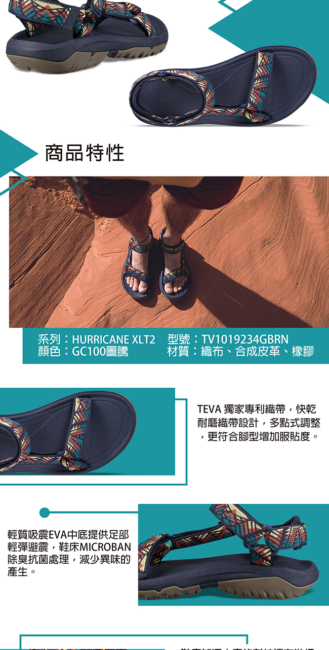 TEVA 男 Hurricane XLT2 機能運動涼鞋-GC100美國大峽谷款