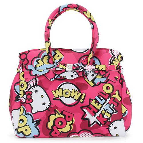 SAVE MY BAG Miss系列Hello Kitty輕量托特包-桃紅色