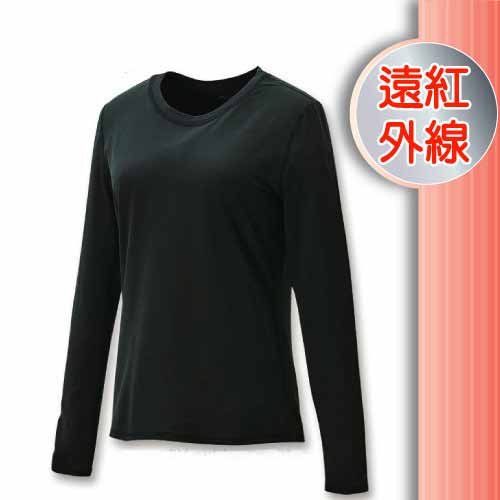 FIT 女 遠紅外線圓領保暖內衣_FW2501 經典黑 V