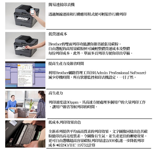 Brother MFC-L2700D 高速雙面多功能雷射傳真複合機