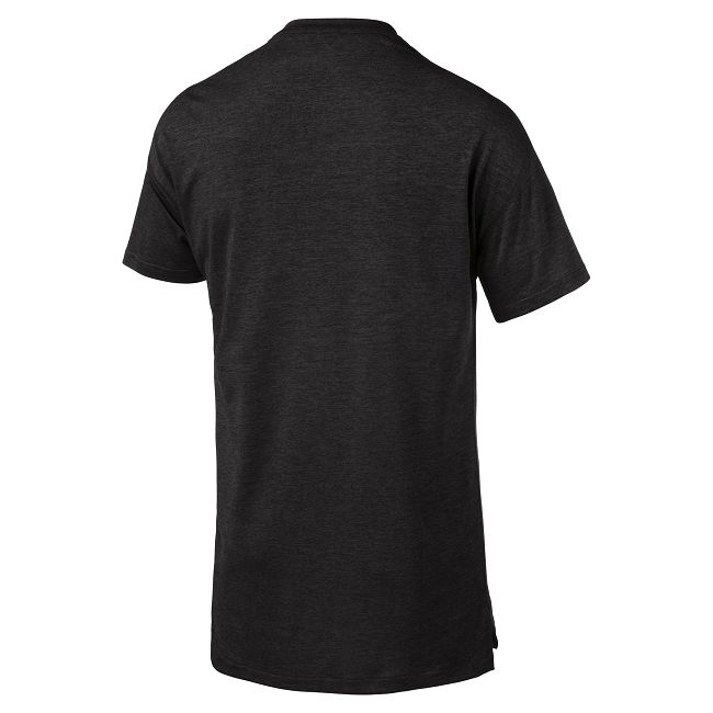 PUMA-男性訓練系列Energy素面短袖T恤-黑色(麻花)-歐規