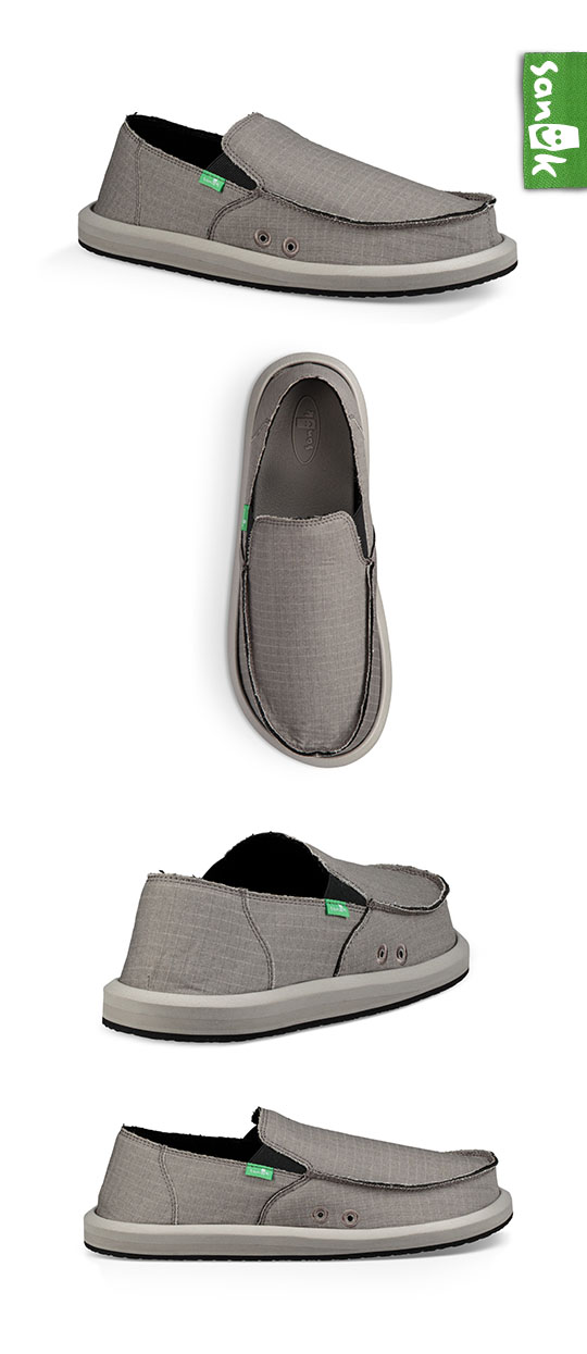 SANUK VAGABOND CHILL 復古格紋內刷毛寬版懶人鞋-男款(灰色)