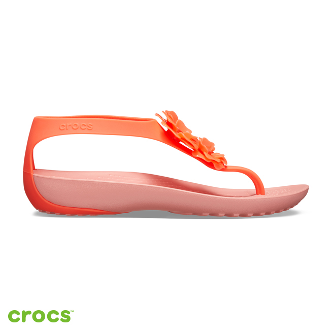 Crocs 卡駱馳 (女鞋) 瑟琳娜女士花朵人字涼鞋 205600-6PT