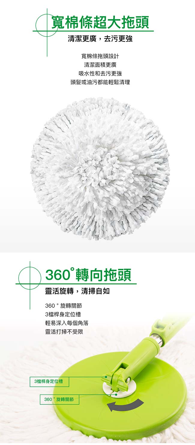 3M 百利T3伸縮式旋轉拖把-一拖5布超值組(拖把組+補充包x3)