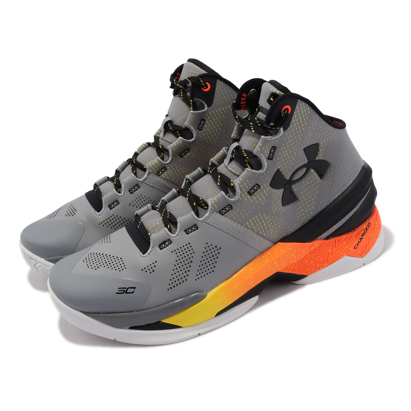 Under Armour 籃球鞋Curry 2 灰橘黃男鞋Iron Sharpens UA