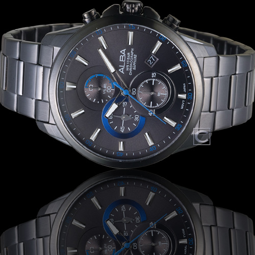 ALBA 雅柏 戰略神鷹計時腕錶(AM3663X1)黑/44mm