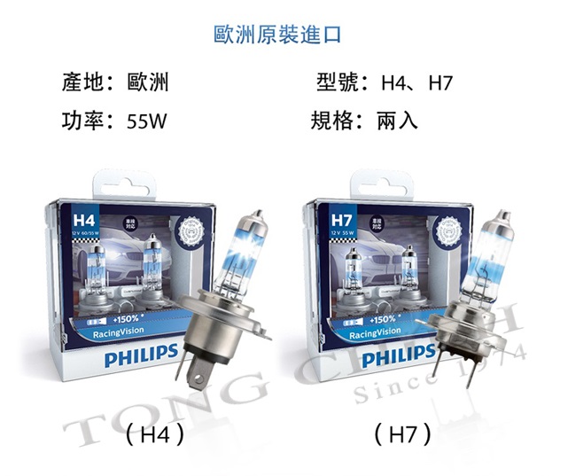 PHILIPS 飛利浦車燈 極速競技光RV+150%(兩入)