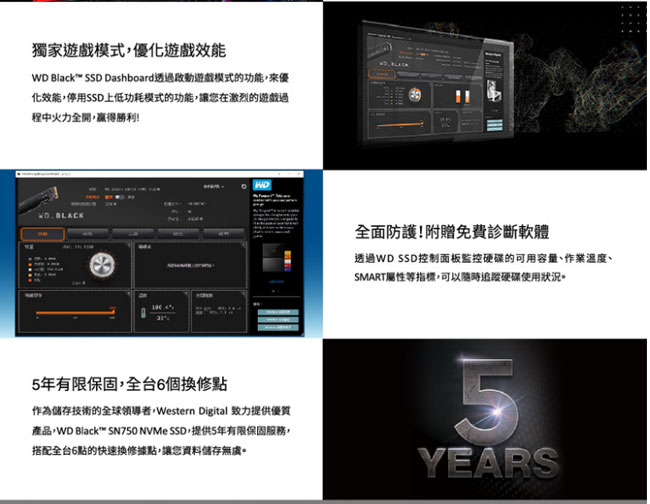 WD 黑標 SN750 1TB NVMe PCIe SSD固態硬碟