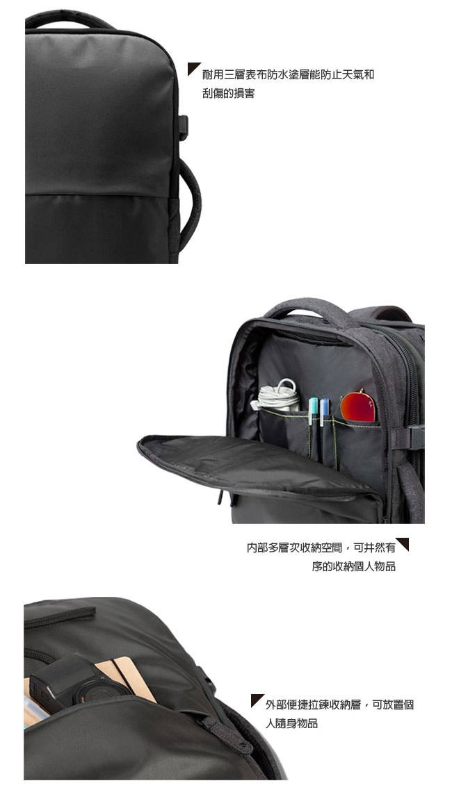 INCASE EO Travel Backpack 時尚輕巧後背式筆電旅行包 (黑)