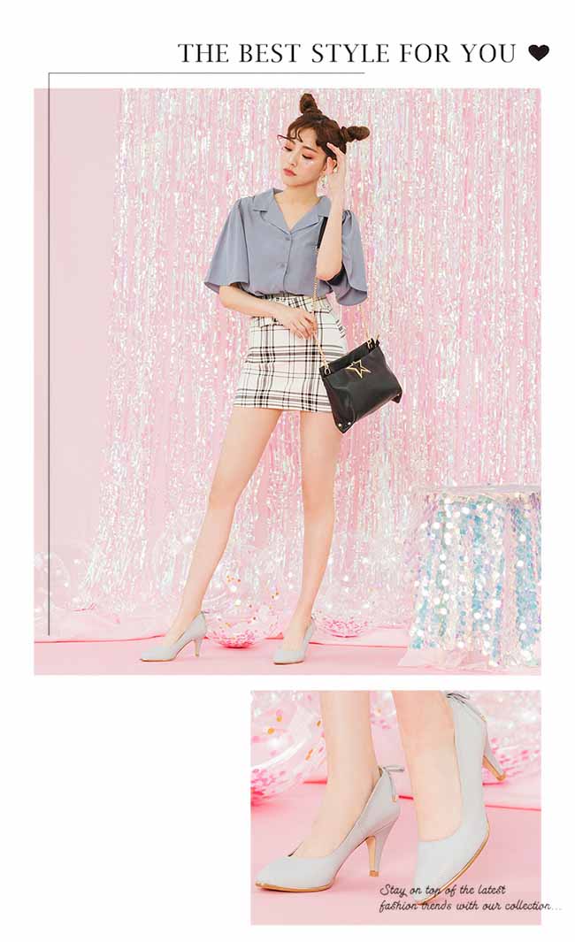 BESO 危險曲線 蝴蝶結綁帶高跟鞋~灰