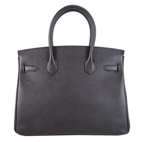 HERMES BIRKIN Epson防刮牛皮柏金包(30CM/黑89/銀釦)