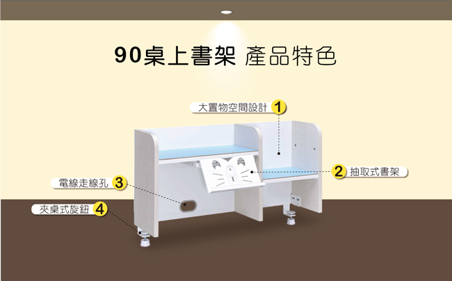 SingBee欣美 Doraemon 90桌上書架