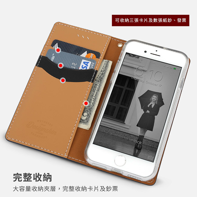 DesignSkin iPhone 8/7 義式精品真皮手機側掀皮套