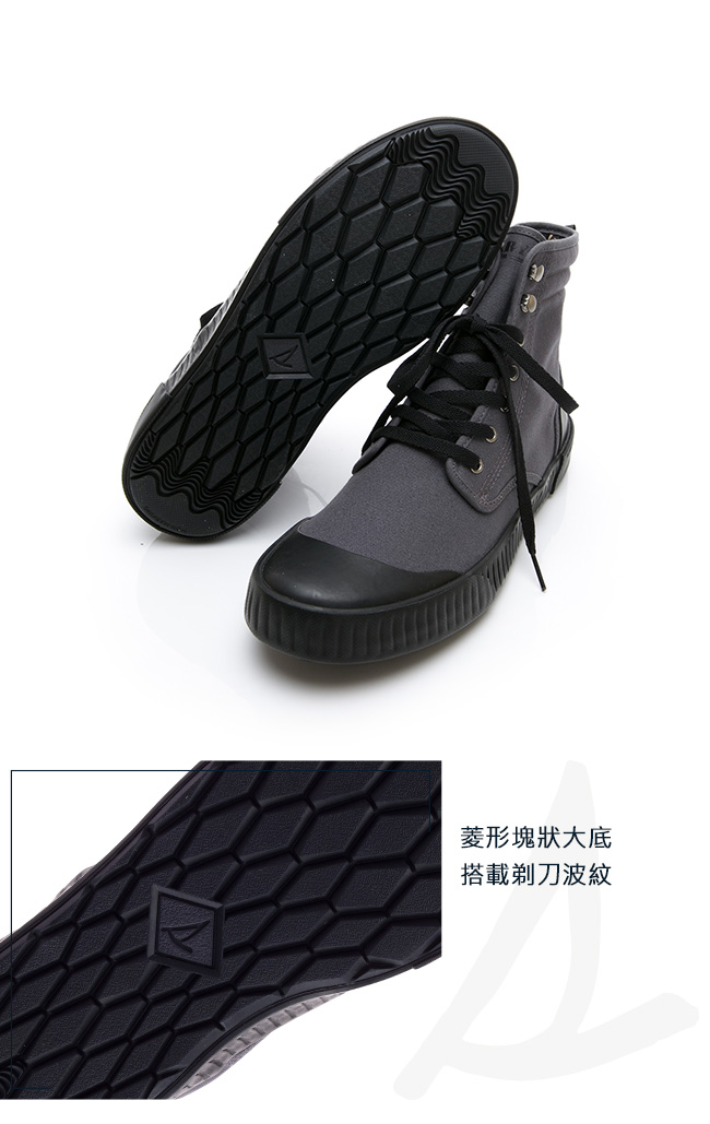 SPERRY 古著靴藝經典帆布復古靴(男)-灰色