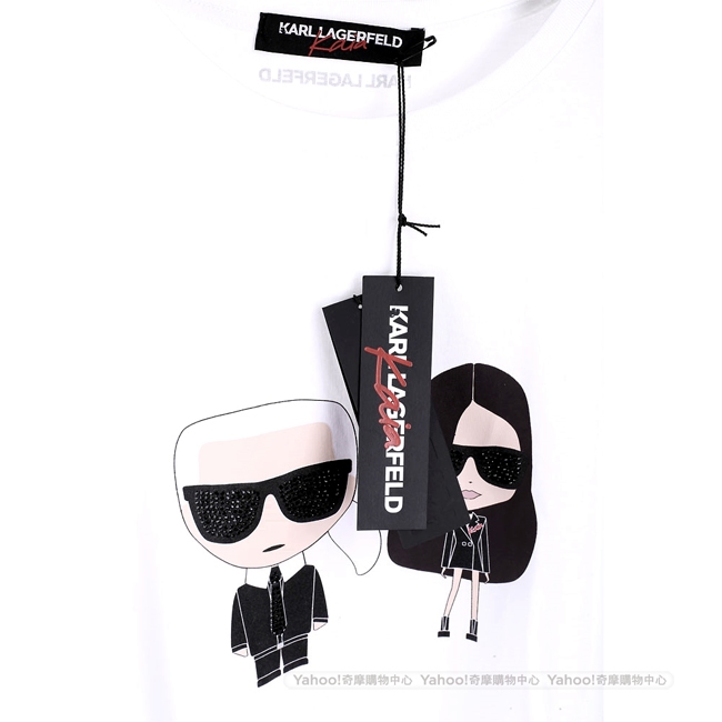 KARL LAGERFELD KARL x KAIA 圖案印花白色棉質短T恤