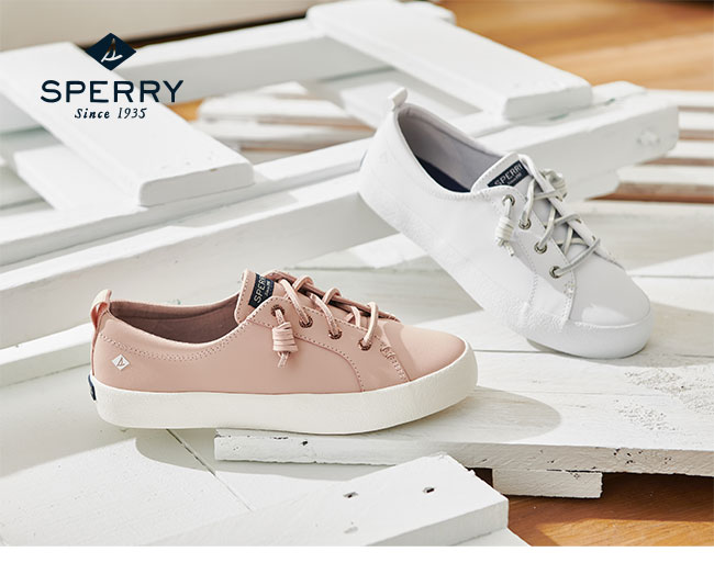 SPERRY 粉彩潮流時尚牛皮休閒鞋(女)-白