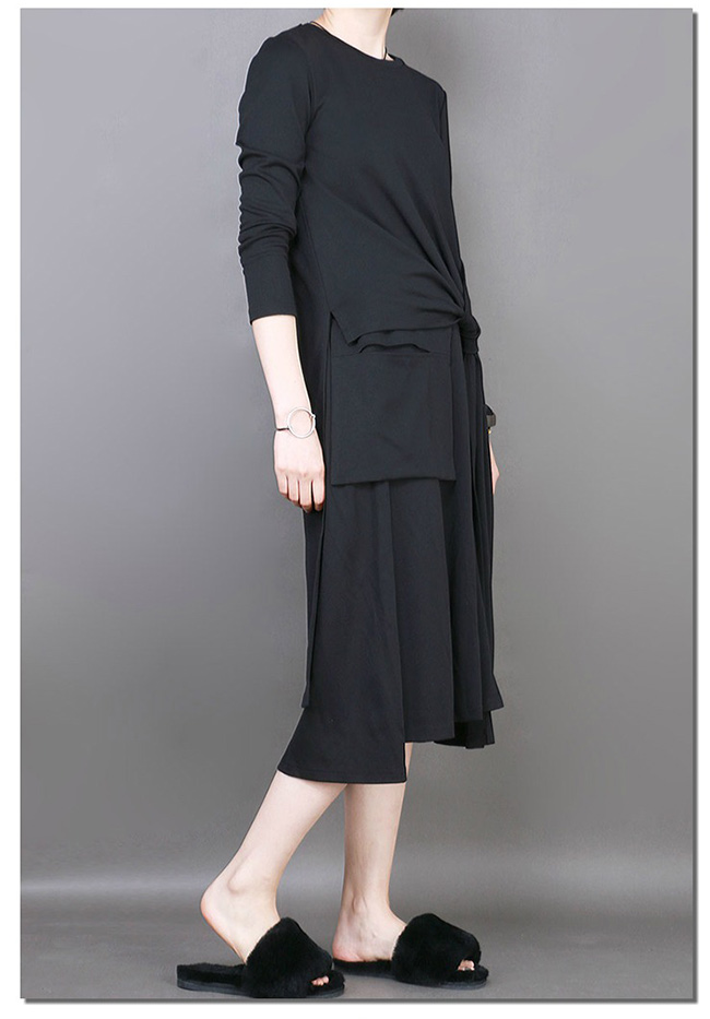 港風大口袋寬鬆不規則中長版傘裙-設計所在 MP1788