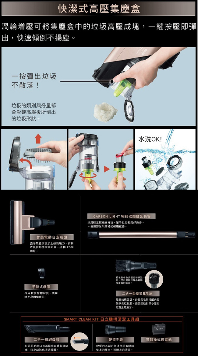 HITACHI 日立 3D立體除塵無線吸塵器 PVSJX900T