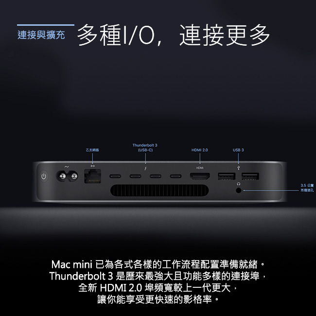Apple Mac mini i3/4G/128M.2/MacOS(MRTR2TA/A)