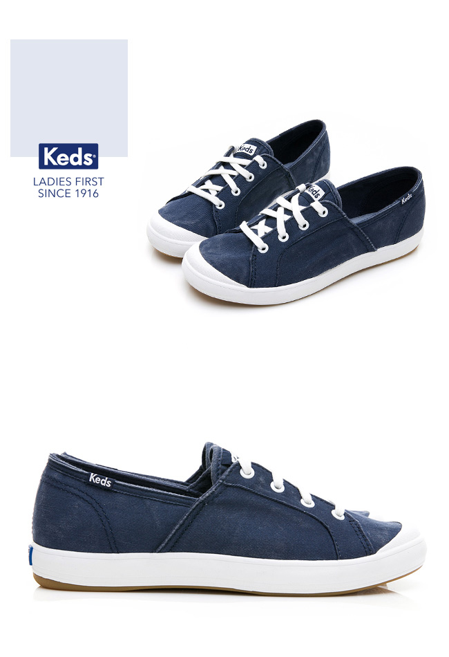 Keds SANDY 復古綁帶休閒鞋-海軍藍