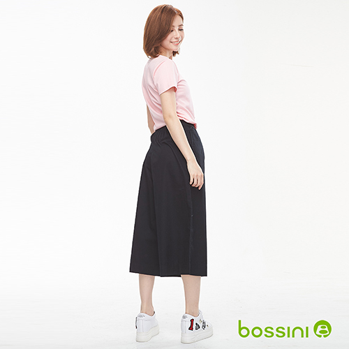 bossini女裝-素色七分寬褲02黑