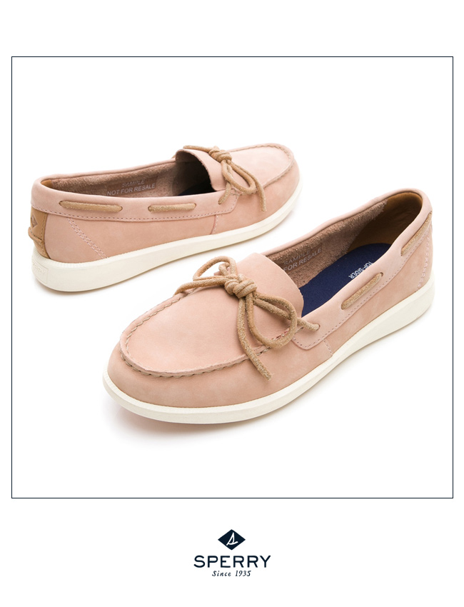 SPERRY 頂級牛皮經典手工縫製帆船鞋(女)-粉色