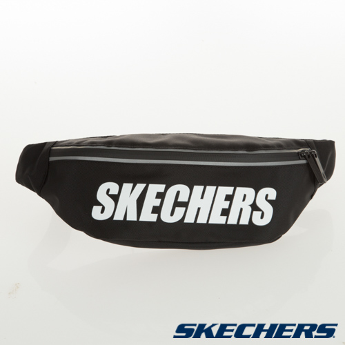 SKECHERS 印字腰包 黑 - SMBUS19D006-BLAK