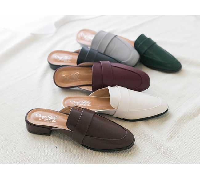 D AF 質感生活．簡約設計方頭穆勒鞋＊咖