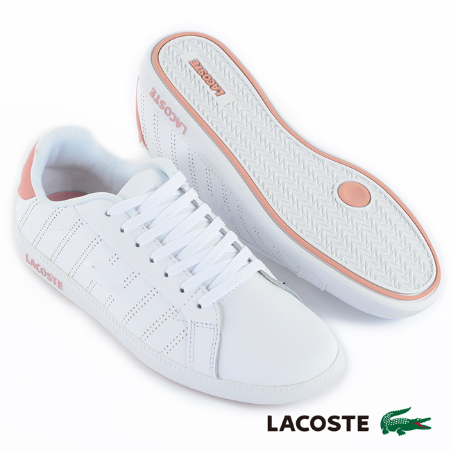 LACOSTE 女用休閒鞋-粉橘