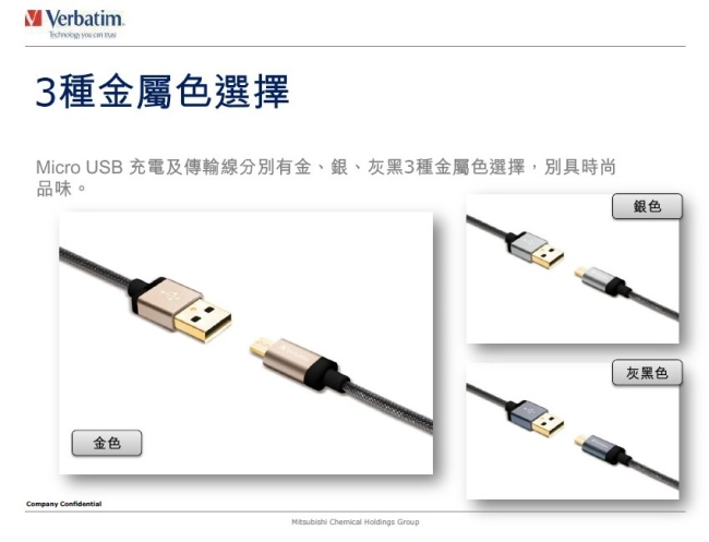 Verbatim 威寶 Micro USB Cable 圓線/尼龍編織線200cm