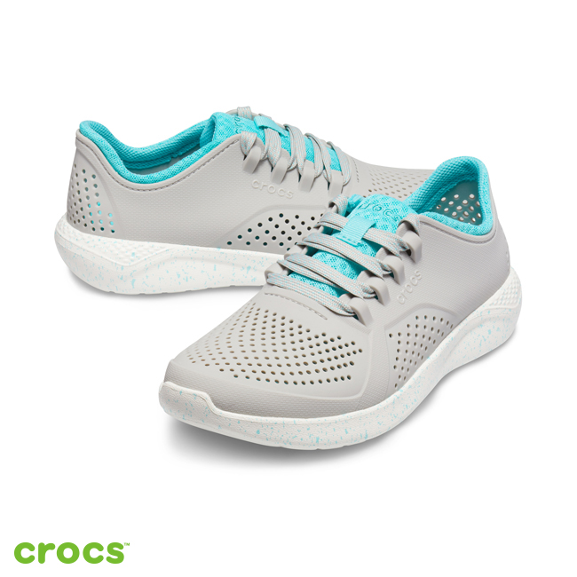 Crocs 卡駱馳 (女鞋) LiteRide潑墨繫帶鞋 206036-115