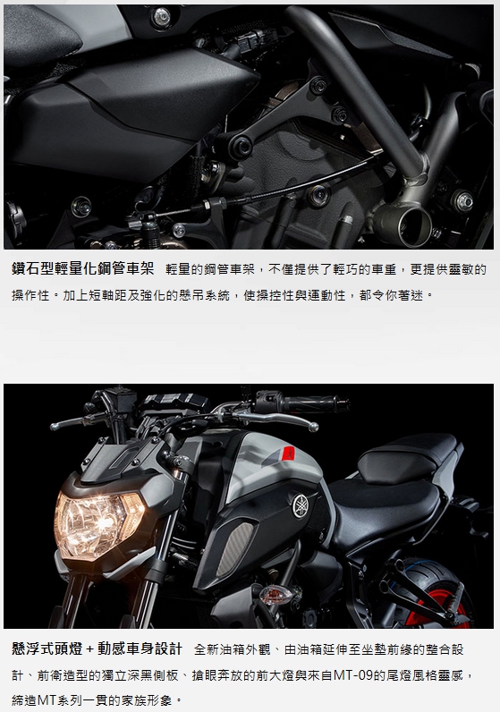 YAMAHA 山葉機車 MT07-ABS版 2019 (公司貨)