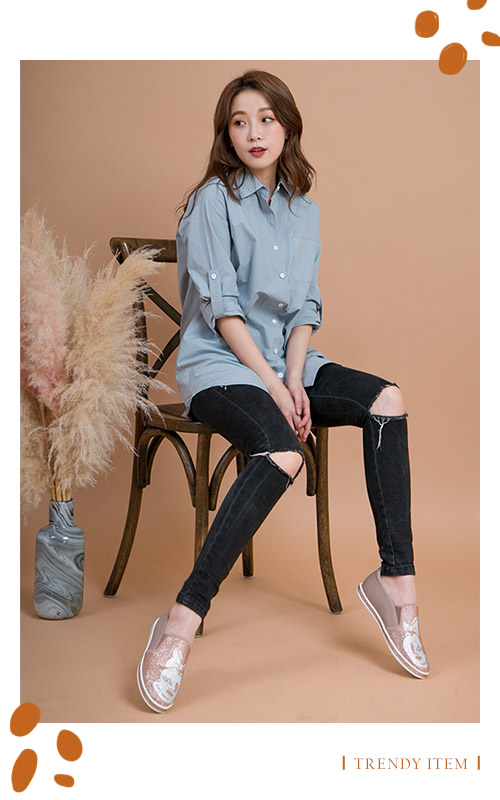 TAS閃耀滿版造型水鑽牛皮懶人休閒鞋-豆沙粉