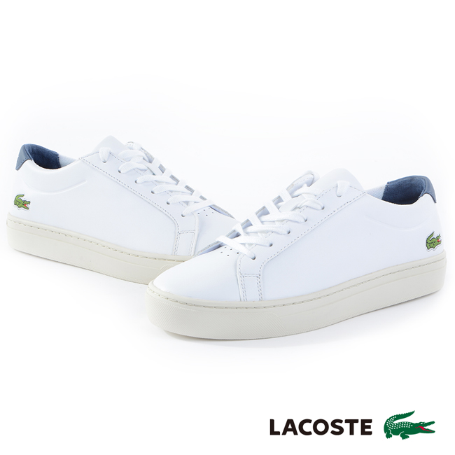 LACOSTE 女用真皮運動休閒鞋-白色