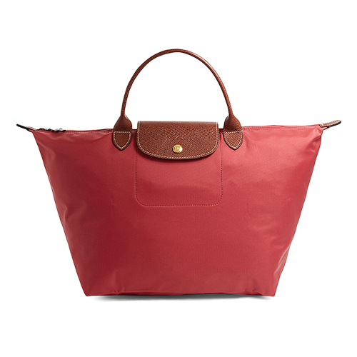 LONGCHAMP Le Pliage系列經典摺疊款式短提把手提/肩背包(中) 無花果色